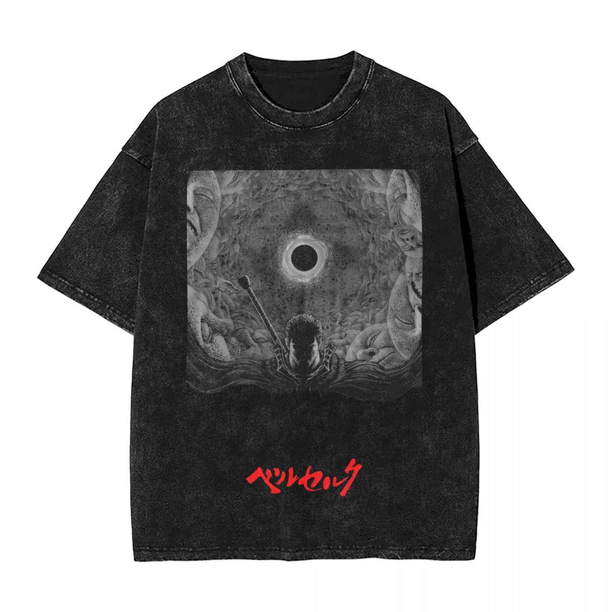 

Manga Berserk Guts Graphic Tshirt Vintage Washed Oversized T Shirts Men Women Clothing Summer Cotton Short Sleeve Tees Tops S