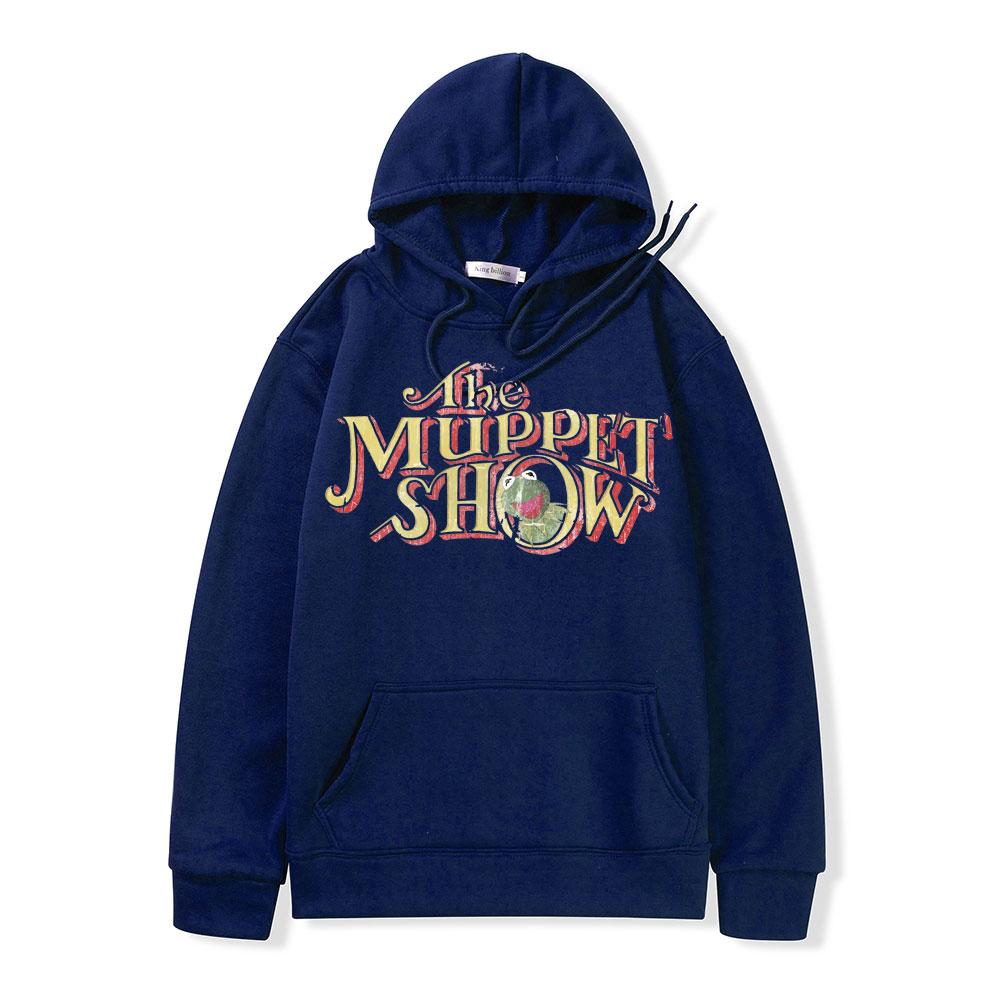 Vintage The Muppet Show Essential Hoodie Lustiges Niedliches Frosch Grafikdruck Sweatshirt Streetwear Herren Damen Lässige Übergroße Hoodies