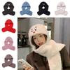 Plush Duck Beanie Cap With Neck Warmer For Cold Weather Use