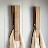 2pcs Vintage Wooden Towel Rack | Clamp Wall Mount, Bathroom Farmhouse Decorative Rack, Multi-Functional Household Towel Rac, Home Storage