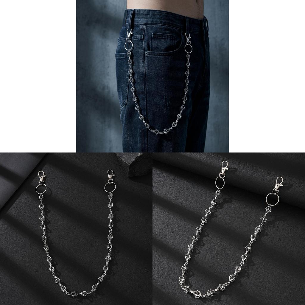 Catena da Vita in Acciaio di Titanio Stile Punk per Uomini Donne Hip Hop Rock Accessorio di Moda