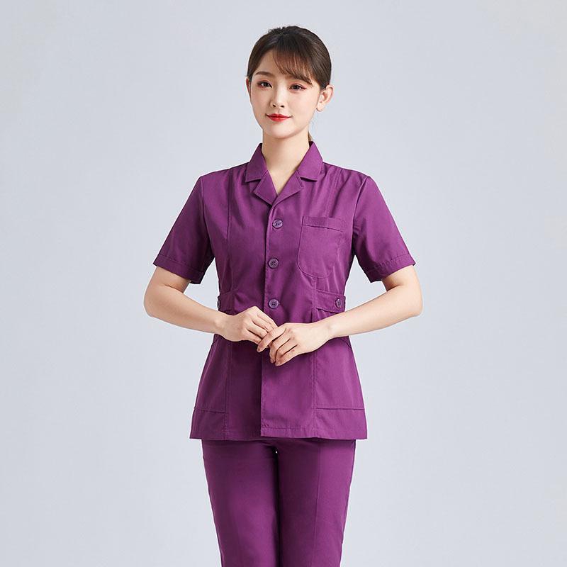 Women's Short Sleeve & Long Sleeve Dark Green Nurse Uniform Set