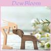 Nordic Style Wooden Dog Family Sculpture With Natural Material For Living Room Decor