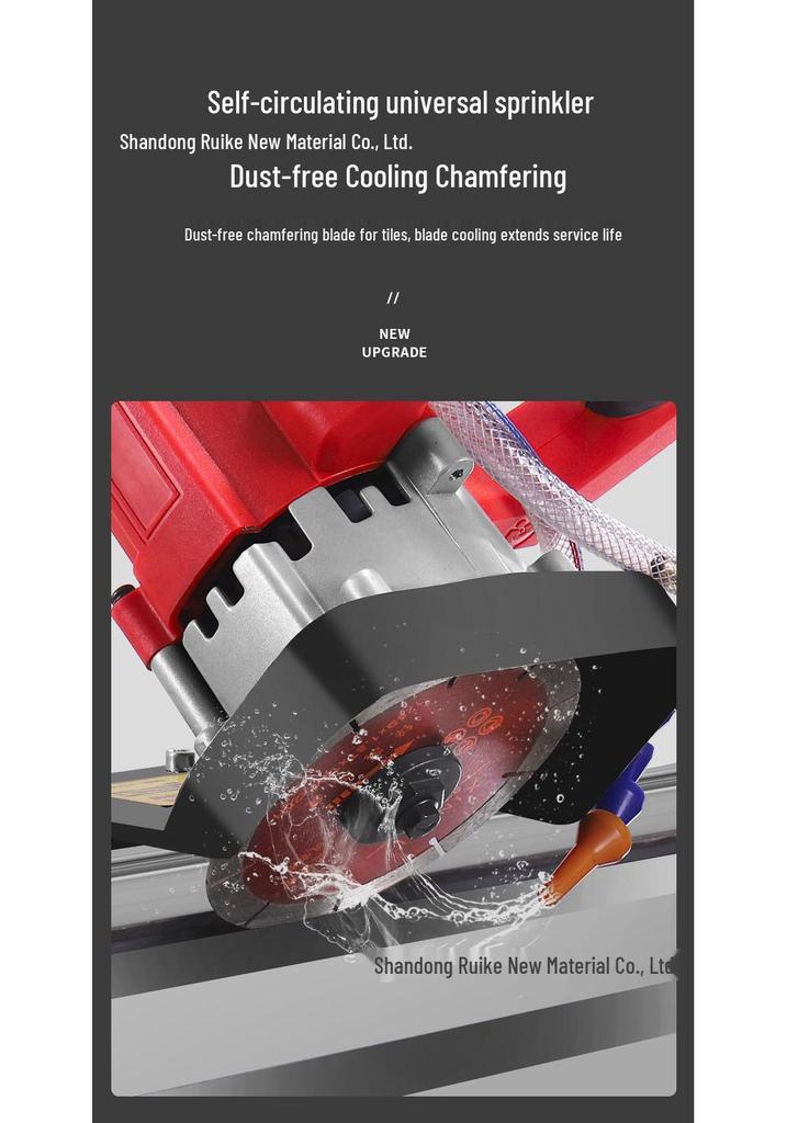 Electric 45° Tile Chamfering Machine with Automatic Water System & Retractable Bevel Cutter