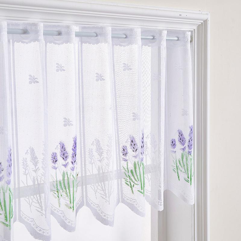 1Pc Window Drapes Kitchen Valance European Style Floating Sheer White Lace Curtains Window Drapes Cafe