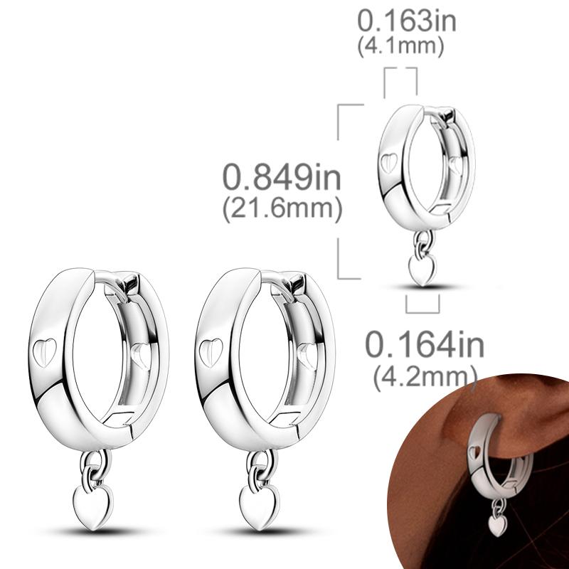 New Women Earrings Original 925 Silver Hoop Earrings Engagement Wedding Birthday Drop Earring Women Jewelry Gifts