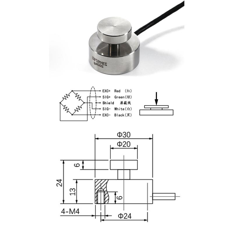 Mini Load Cell Tension Compression Force Sensor Weight Pressure With Signal Transmitter Display Instrument 100/200/500/1000KG