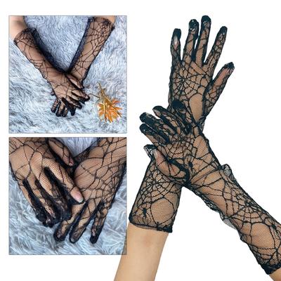 Long Mesh Gloves SpiderWeb Dark and Enigmatic Accessories for and Formal Occasions