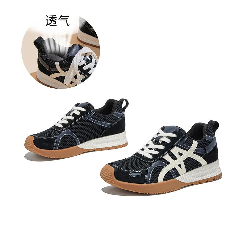 Leather red Dexun shoes women's 2025 autumn new women's shoes commuting versatile shoes women's casual platform sports shoes