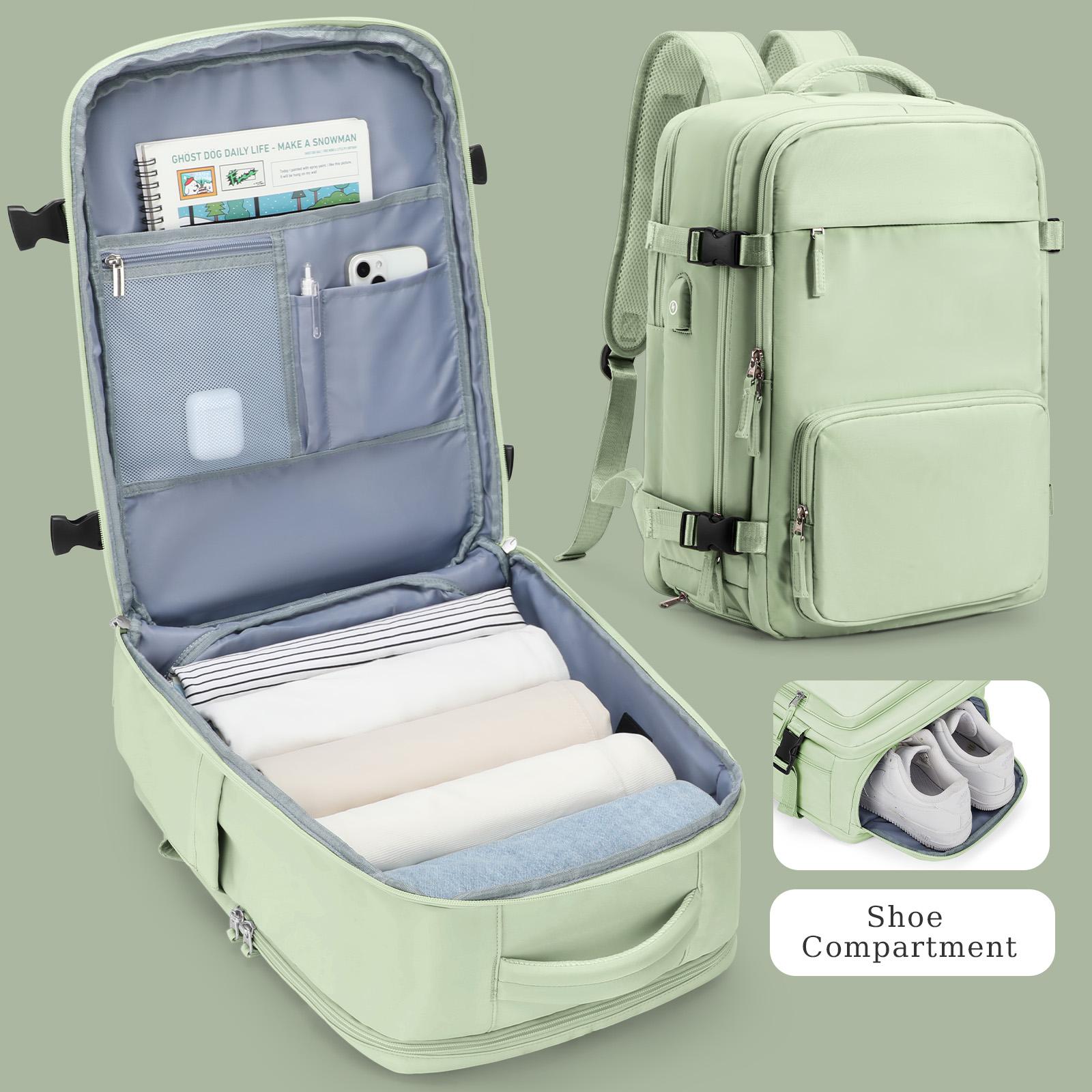 

Дорожный рюкзак для женщин, ручная кладь для самолета Easyjet 45x36x20, мужской рабочий рюкзак для ноутбука с защитой от краж, большая водонепроницаемая сумка светло-зеленый