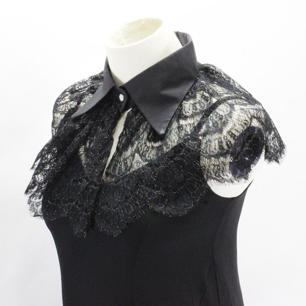 Vintage Floral Lace Lapel Fake Collar for Women Hollow Necklace Choker False Collars Female Dress Party Detachable Collars