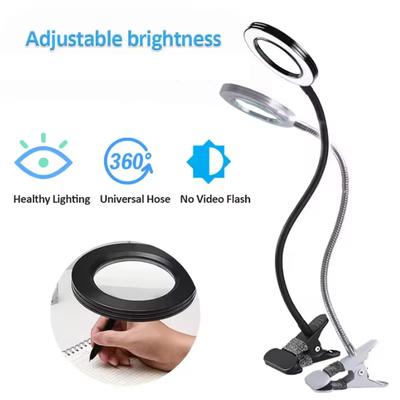 3-color LED Desk Lamp, a Flexible Glass Desk Lamp That Fits In, Is Used for Home Reading, Repair, Beauty and Examination