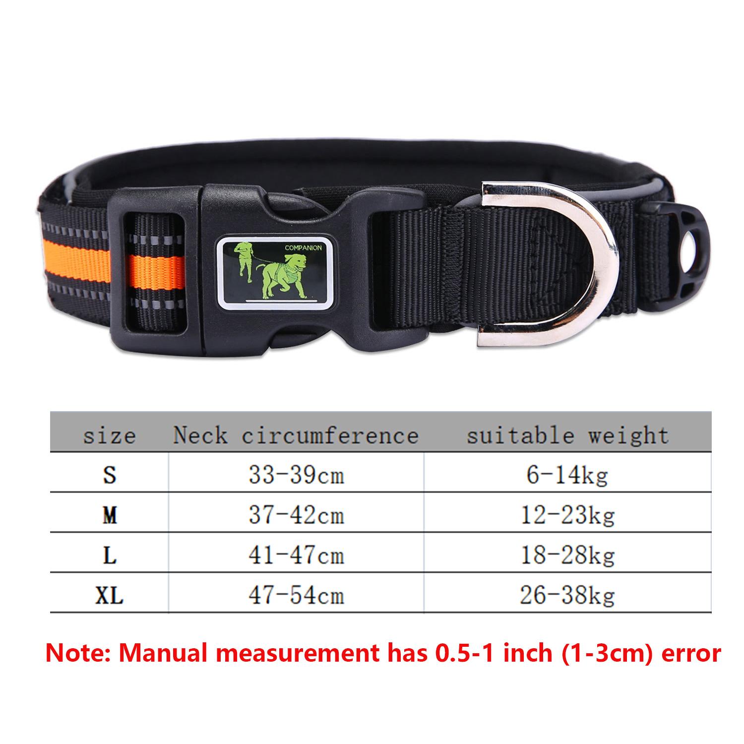 

Дышащий ошейник для собак, светоотражающий сетчатый ошейник с подкладкой, регулируемый нейлоновый ошейник для приключений на открытом воздухе для маленьких, средних и больших собак S оранжевый