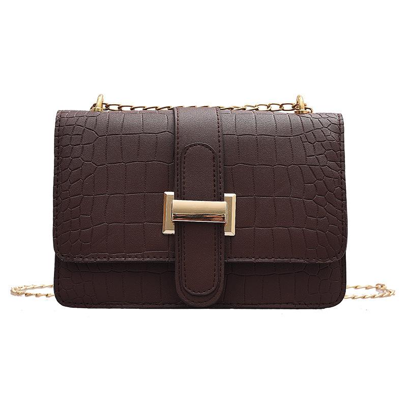 Women Solid Color Stone Pattern Crossbody Bag New Embossed PU Leather Square Shoulder Bag Casual Mini Handbag Daily Fashion Accessories