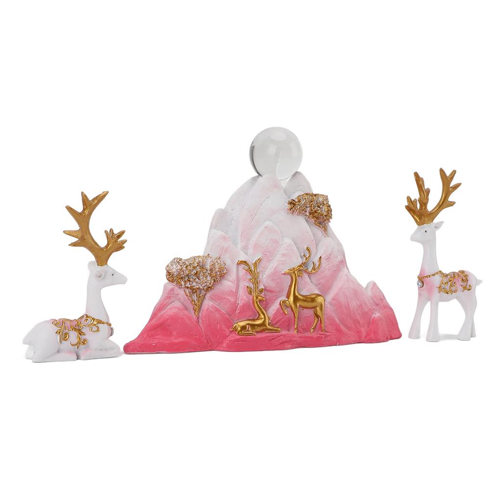 Resin Sitting Standing Deer Statues Reindeer Figurines Ornaments Mountain Rockery Sculpture for