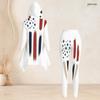 Women Plus Size Hooded Long Sleeve American Flag Printed High Low Top Fitted Pants Two Piece Set
