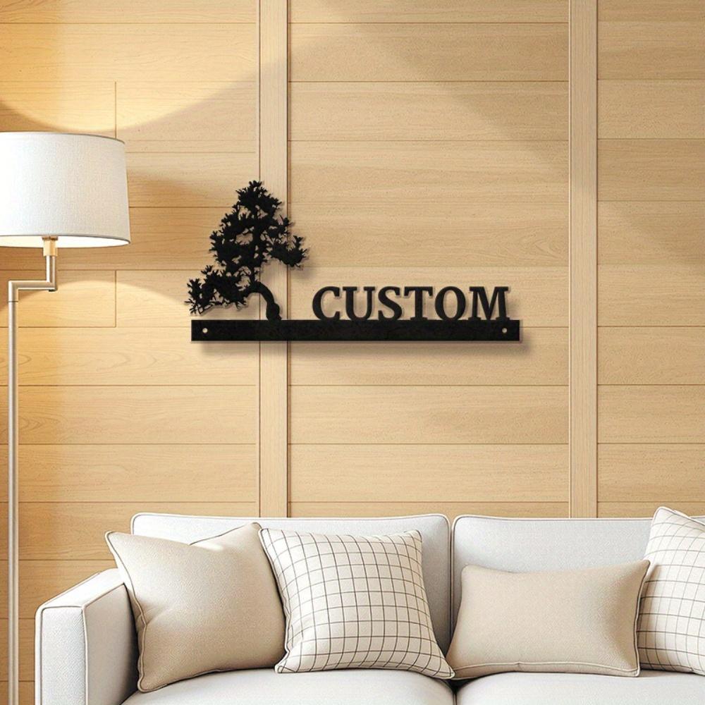 Exquisite Handmade Bonsai Metal House Number Plate, Custom Home Decor Garden Sign