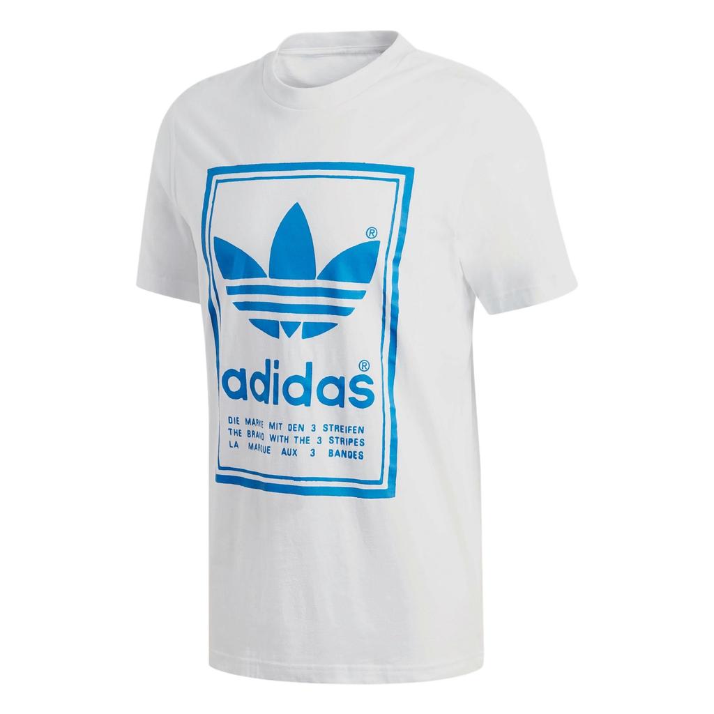 Adidas Originální Vintage 3-pruhy Retro Sportovní tričko s krátkým rukávem a kulatým výstřihem Pánské topy Bílé DJ2716