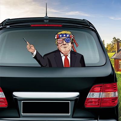 1 Stück Neuer Auto-Heckscheibenwischer-Aufkleber Trump Presidential Election Universal Auto Dekoration Aufkleber Styling Zubehör