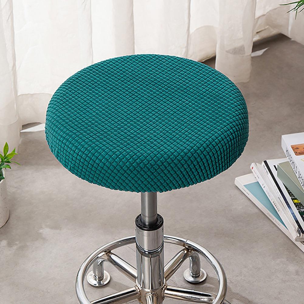Solid Color Round Chair Cover Thickened Stool Cushion Cover Soft Bar Stool Cover