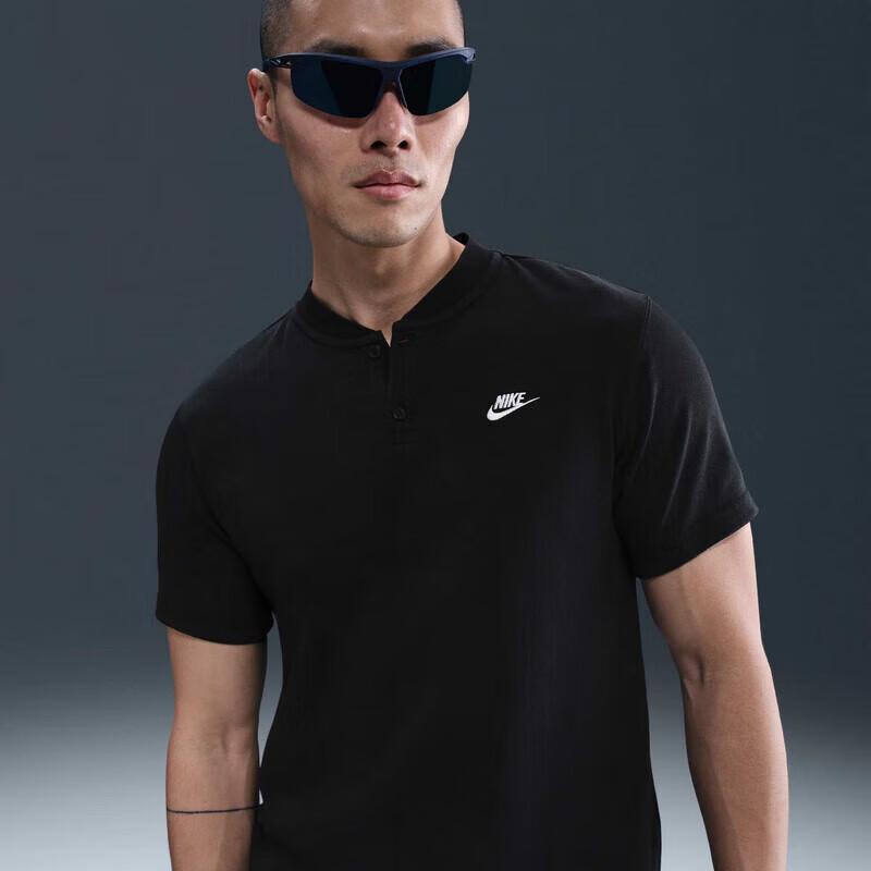 Nike Men s Club Short-Sleeve Henley Shirt L