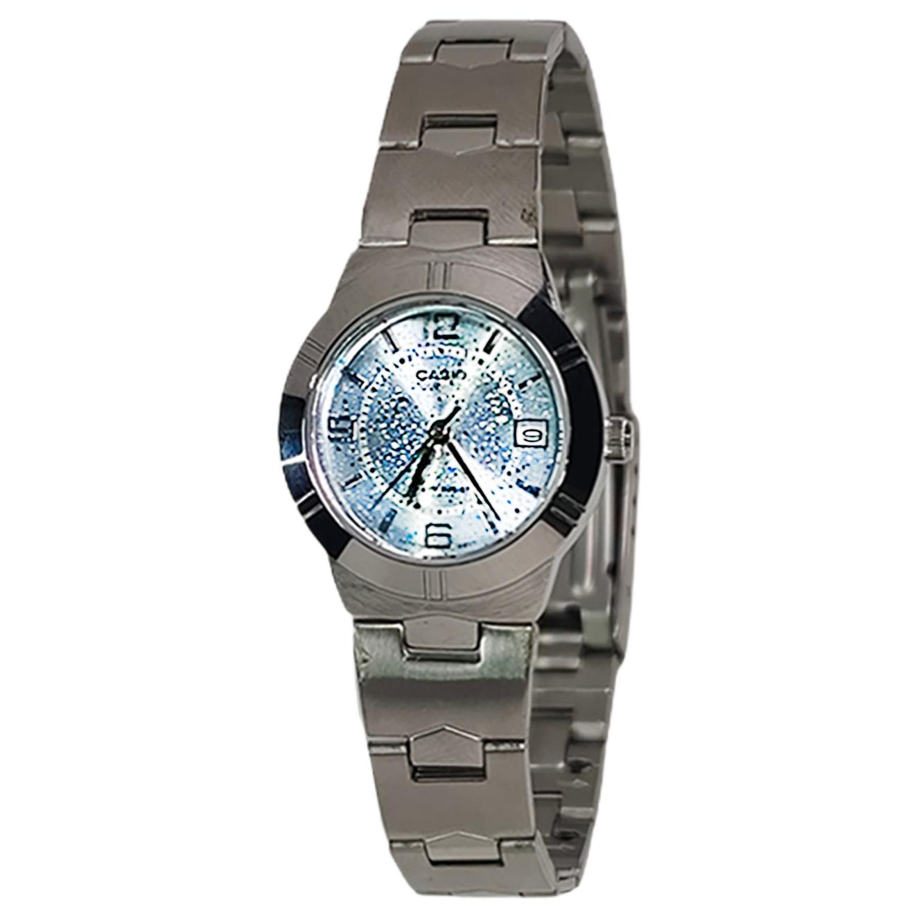 CASIO Custom Collection Quartz Movement Stainless Steel Strap Watch Unisex Blue Dial LTP-1241D-2A(Watch5--) Silver Strap