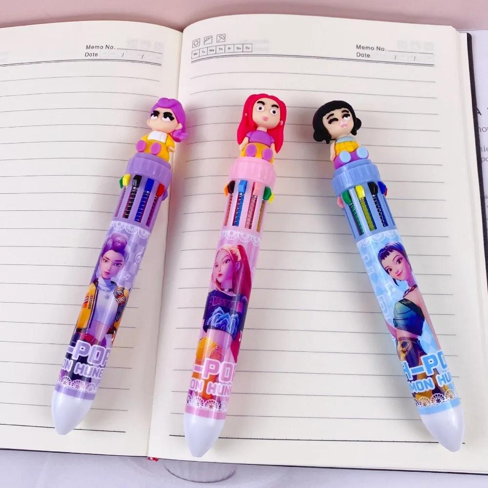 1/3/12PCS 10Colors Kpop Demon Hunters Ballpoint Pens Rumi Zoey Pen for Students Classroom School Supplies Party Favors Gifts &*