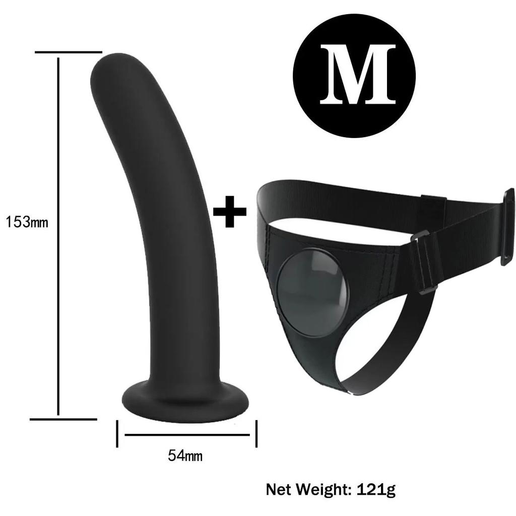 Adjustable Silicone Strap On Harness with Slim Dildo Set, Beginner Pegging Dildo Panties for Women Men Couples, Soft Purple Stra