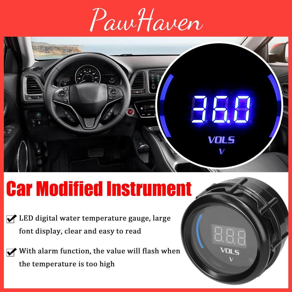 Gauge 52mm Voltmeter Car Voltage Digital Meter Led Display 818v With Alarm Function For Car Truck