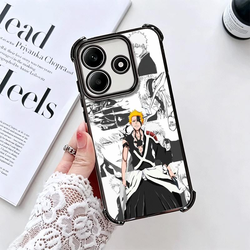 Bleach Anime Ichigo Kenpachi Plating Phone Case For Xiaomi Redmi Note 14 15 Pro Plus 13 12 11 11S 11T 10 9S 9 5G Anti-Fall Airab