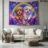 Colorful Rainbow Animal Art Wall Tapestry Aesthetic Wall Hanging Printed Fabric Blanket Decorative Tapestries for Bedroom Living Room Home Decor