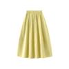 Bust skirt women's new summer high waist and thin umbrella skirt pleated Yamamoto skirt small apricot long skirt