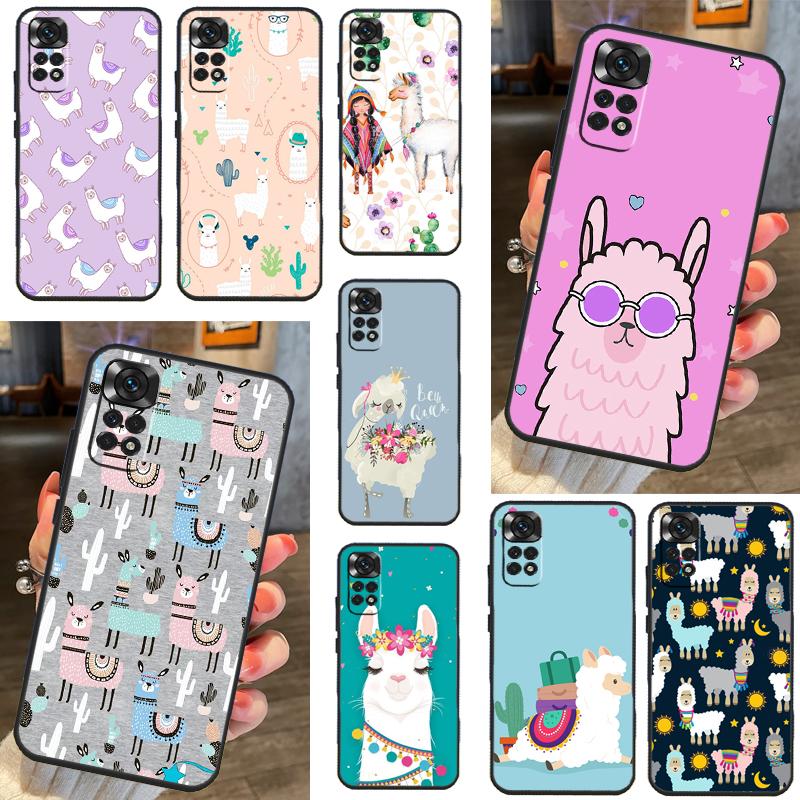 Cute Llama Case For Xiaomi Redmi Note 9 8 10 11 12 Pro Note 11S 10S 9S Redmi 12C 9C 10A 10C Back Cover