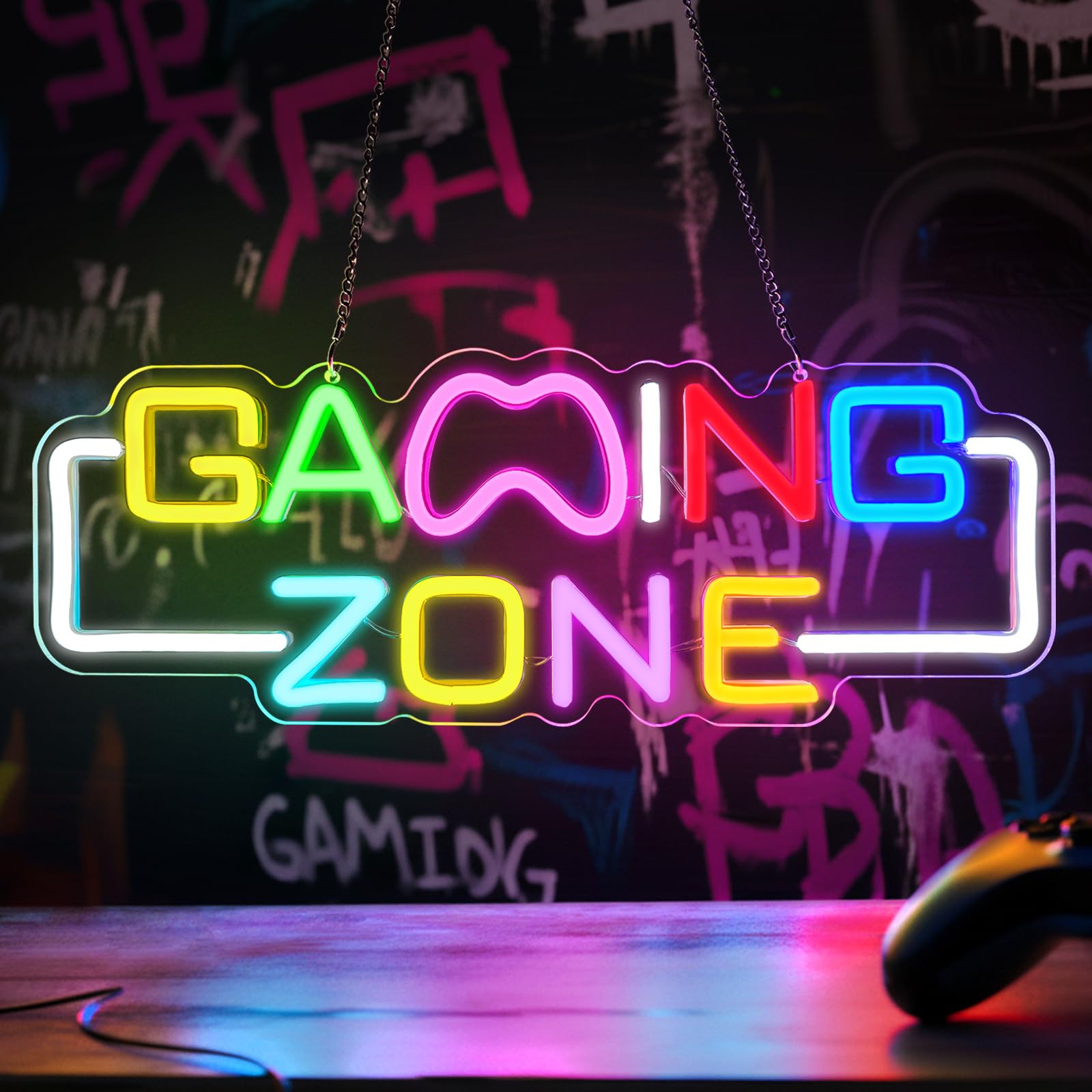 

Game Zone Neon Sign Gaming Room For Bedroom Wall Light Teen Boy Home Gamer Party Decorations Friends Gifts Game Night Decor