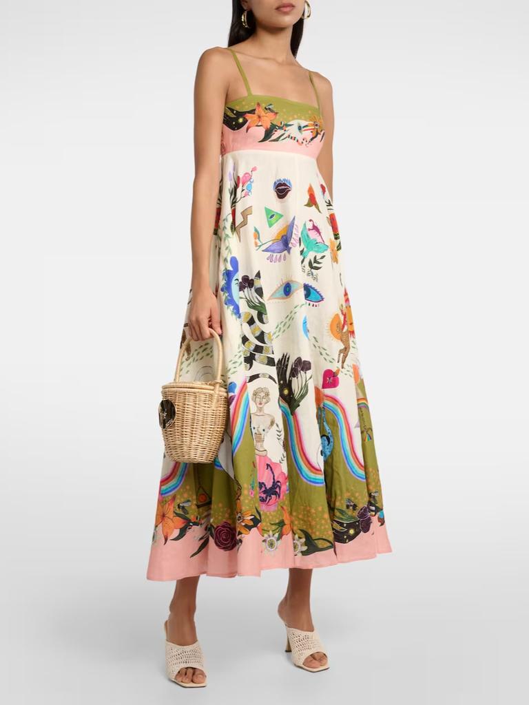 Summer Elegant Printed Halter High Waist Maxi Dress