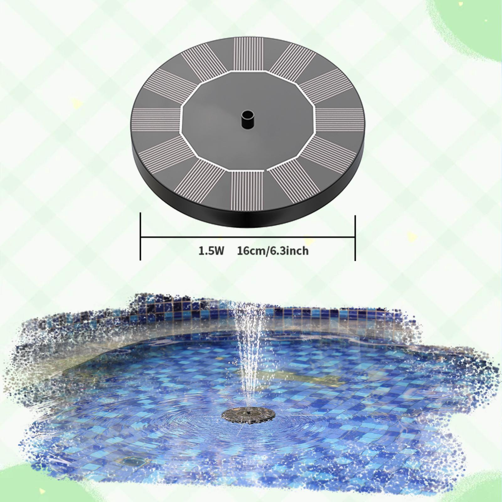 

1,5 Вт/2,5 Вт/3,5 Вт Солнечный насос-фонтан для птичьей поилки, с 6 насадками, работающий от солнечной энергии, для садового пруда, аквариума и улицы