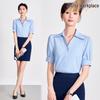 Women's White Short Sleeve Professional Shirt for Summer Interviews and Formal Wear