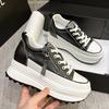 Fashion 2025 New 8.5cm Women dermis Sneakers Autumn Winter Hidden Heel Casual Shoes Side Zip Women White Platform White shoes 34 40