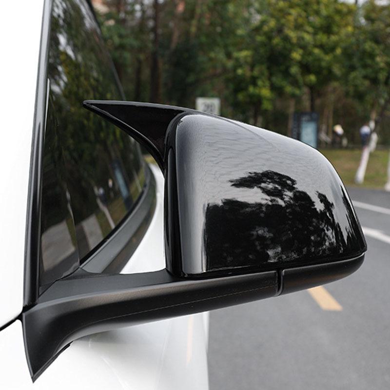 Car Upgrade For Tesla Model 3 - Gloss Black Carbon Fiber Rearview Mirror Covers Caps Exterior Accessories Trim