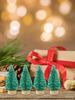 12 Pcs Christmas Tree Mini Pine With Wood Base Wooden Christmas Tree Snow Landscape Xmas Trees Xmas Tabletop Decorative Gifts