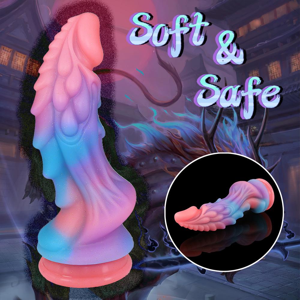 Super Soft Lightable Animal Penis Dog Dildo Adult Sex Toy Female Monster Cock Suction Cup Anal Toy Male Female Masturbation