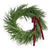 Artificial Norfolk & Cedar Christmas Wreath With Velvet Bow – Real Faux Holiday Front Door Decoration For Indoor Outdoor Use