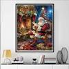 Santa Claus Diamond Painting Painting Set, DIY Cross Stitch Crafts, 5D Gem Rhinestone Crafts, Home Decoration Wall Mural Gifts