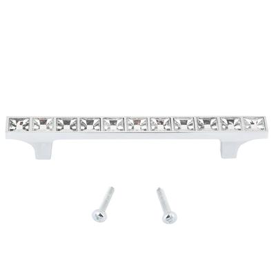 6715 Diamond Crystal Cabinet Wardrobe Zinc Alloy Door Handle Knob Pulls (96mm  3.8in)