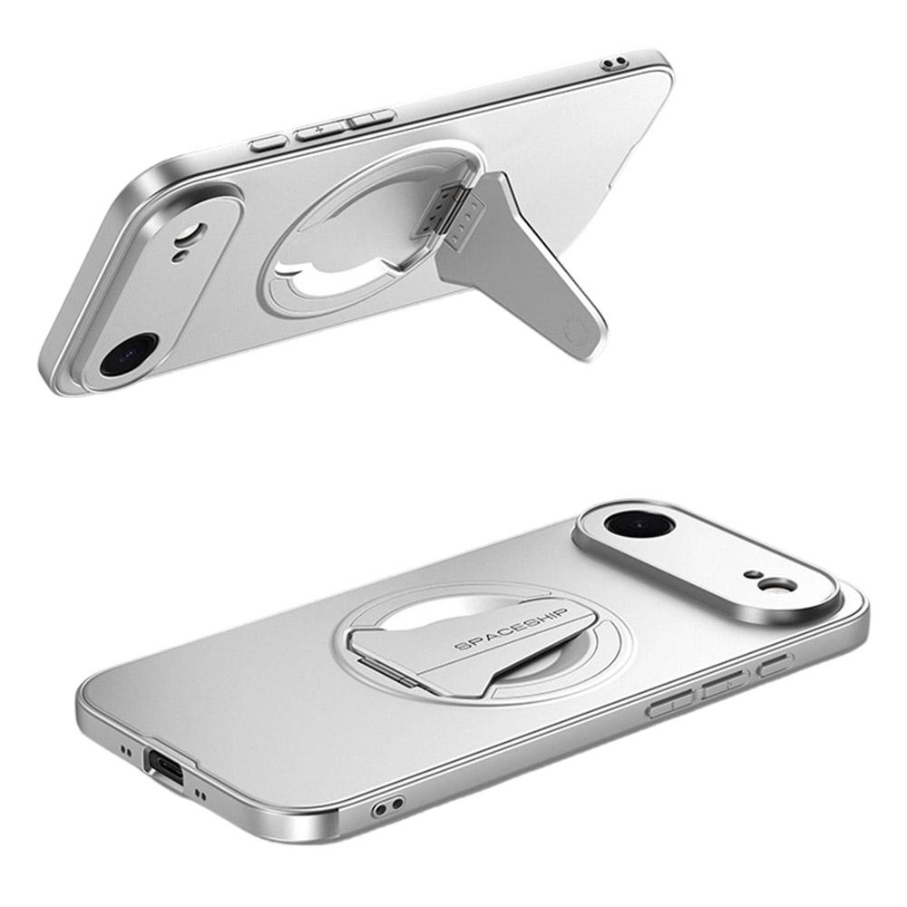 For iPhone Air Magnetic Case Foldable Kickstand PC TPU Phone Cover Compatible with MagSafe