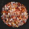 Natural Red Agate Yellow Jiao Hua Crushed Stone Ornament for Cups and Bottles