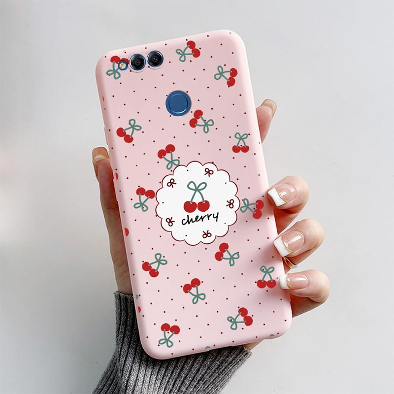 For Honor 7X Case Matte Cover Honor7X 7 X Soft Silicone Cute Cat Cartoon Case For Huawei Honor 7X BND-L21 BND-L22 BND-L24 Coque