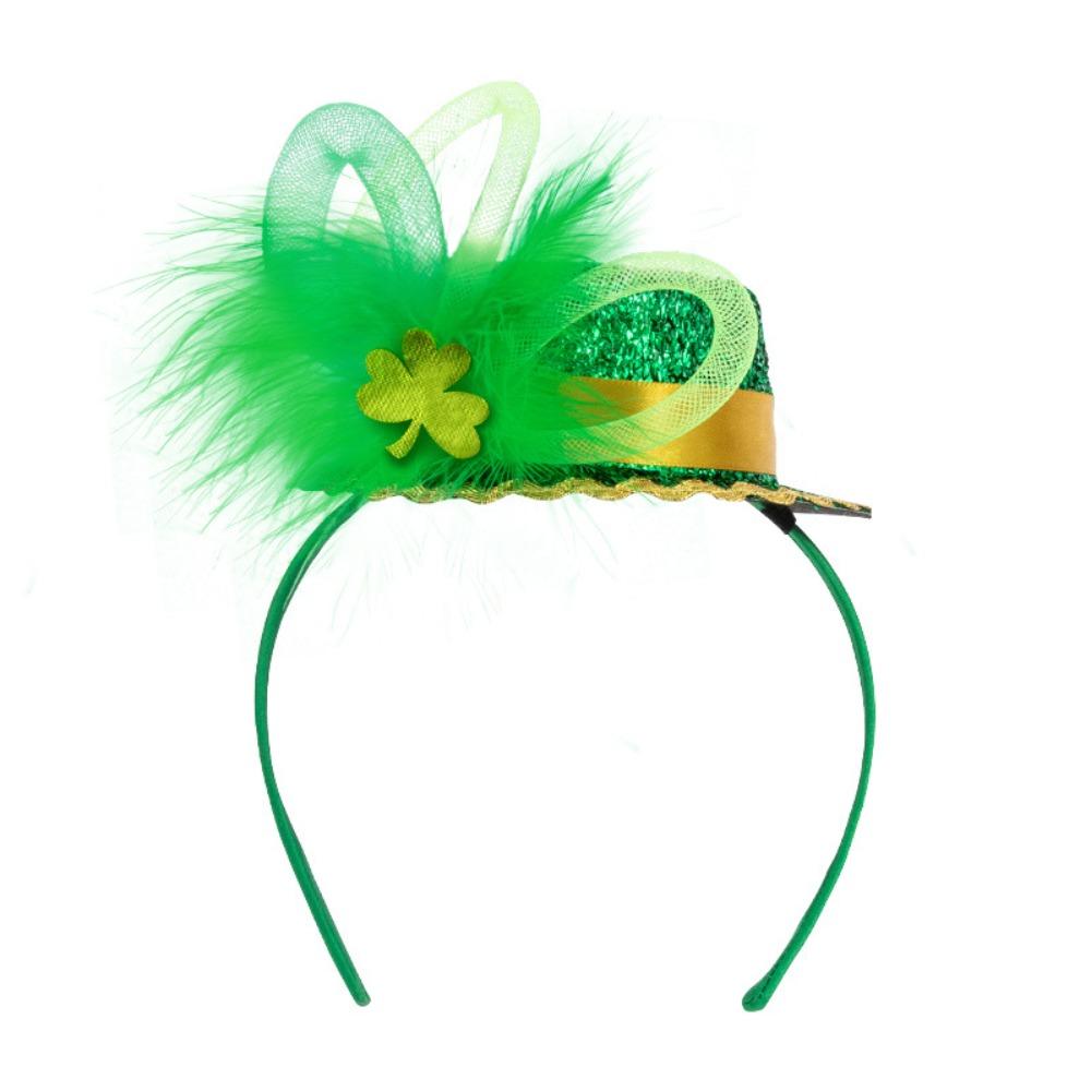 Festive Style ST. Patricks Day Headband Shamrock Shape Portable Bow Headband Creative Hair Hoop ST. Patricks Day