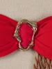 A18 Sexy European & American Solid Color Bandeau Bikini Set
