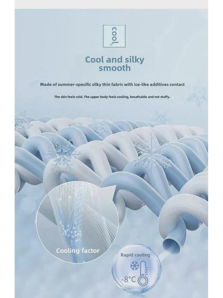 Women's Summer High-Waist White Ice Silk Straight Pants